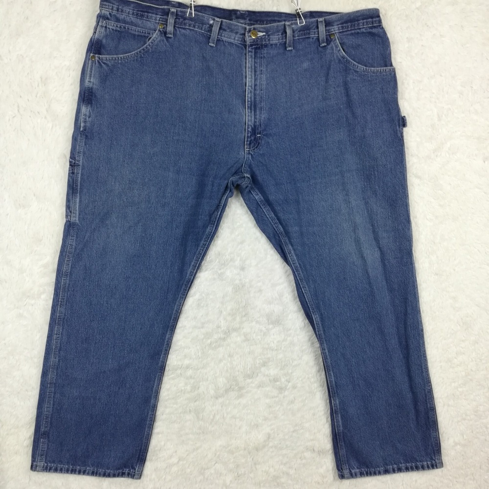 Key Mens Jeans Carpenter‎ Workwear Blue Denim Indigo Wash Straight Leg 50x30